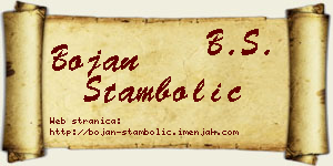 Bojan Stambolić vizit kartica